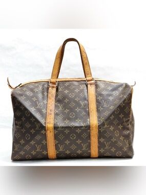 Louis Vuitton Sac Souple 45 Monogram Canvas Holdall with Natural Leather Trim